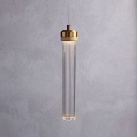 Gold Fluted Glass Pendant Light - Modern Simplicity For Dining Table