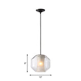 Modern White Pendant Light With Faux Marble And Clear Glass Shade