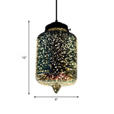 Colorful Glass Snack Bar Pendant Light In Silver - Postmodern Hanging Design