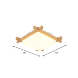 Nordic Led Acrylic Ceiling Lamp: Wood Chessboard Flush Mount Light Fixture (15/16.5/20.5) In