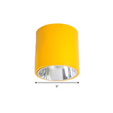 Metallic Cylinder Ceiling Mount Shop Light With Commercial Grade Cloth Shade