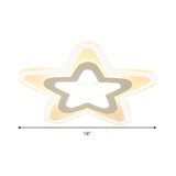 Star Shaped Led Flush Ceiling Light Ideal For Boys Bedroom White Acrylic Lamp