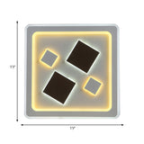 White Square Living Room Ceiling Lamp - Modern Acrylic Light Fixture
