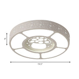 White Metal Mushroom Led Ceiling Lamp - Cartoon Flushmount Light For Kindergarten