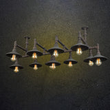 Steampunk Iron Chandelier With Saucer Shade - Black/Rust Finish 5/8/11 Bulbs Ideal For Living Room
