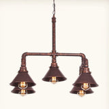 Industrial 5-Light Chandelier With Metal Shade In Black/Copper For Living Room Hanging