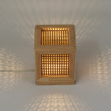 Minimalist Nordic Table Lamp: Cube Box Bedside Wooden Night Light In Beige