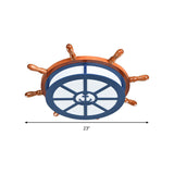 Nautical Blue Ceiling Lamp With Anchor For Nursing Rooms