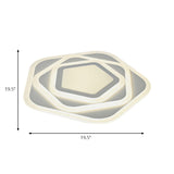 Modern Acrylic Flush Mount Ceiling Light In White For Living Room – Pentagon Contemporary Fixture
