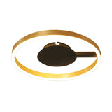 Gold Acrylic Led Flush Ceiling Light For Study Room