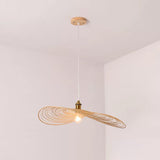 Chinese Lotus Pendant Light With Bamboo Shade - Beige (1/3/6 Lights 14-19.5 Width) 1 / 16.5