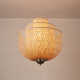 Modern Inverted Bamboo Pendant Lamp For Restaurant - 3 Layers 1 Light Beige 18-31.5 W