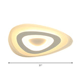 Modern Simplicity Acrylic Led Ceiling Lamp - Warm/White Light 16.5/24.5/31 Width