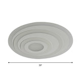 Simple White Led Flush Ceiling Light - 19.5/31.5/39 Wide Warm/White