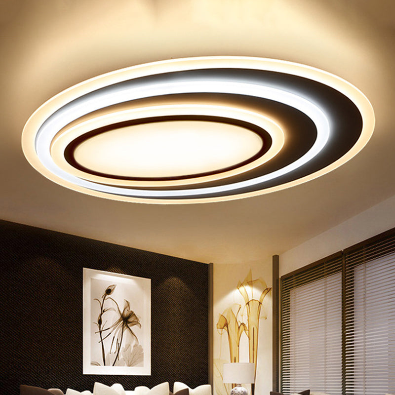 Modern White Acrylic Led Ceiling Light - Flush Mount Surface Lighting Available In 19.5/23.5/39