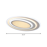 Modern White Acrylic Led Ceiling Light - Flush Mount Surface Lighting Available In 19.5/23.5/39