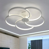 Modern Flushmount Floweret Led Ceiling Light Fixture 18/21.5/32 Metal Design In Warm/White - Bedroom