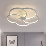 Modern Flushmount Floweret Led Ceiling Light Fixture 18/21.5/32 Metal Design In Warm/White - Bedroom