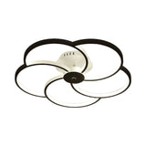 Modern Flushmount Floweret Led Ceiling Light Fixture 18’/21.5’/32’ Metal Design In Warm/White