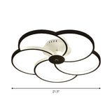 Modern Flushmount Floweret Led Ceiling Light Fixture 18/21.5/32 Metal Design In Warm/White - Bedroom