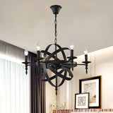 Vintage Cage Chandelier With Metallic Candle Light And 6/8 Heads For Restaurant Ceiling In