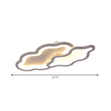 Cloud-Themed Ceiling Light Fixture For Kindergarten - Grey Flush Mount Acrylic Design