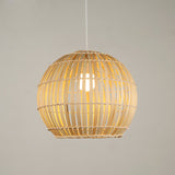 Global Bamboo Stripe Pendant Light Fixture - 12’/16’/19.5’ Width 1 Head Beige Ideal For Restaurants