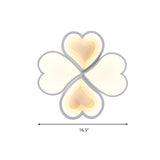 4 - Heart Ceiling Light: Romantic Led Mount For Hallway - White Acrylic & Metal