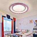 Art Deco Led Flush Mount Ceiling Light For Nursing Room - Acrylic Round Style Pink / 16’ Warm