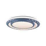 Art Deco Led Flush Mount Ceiling Light For Nursing Room - Acrylic Round Style