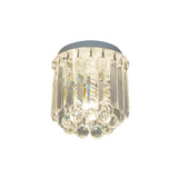 Clear Crystal Flush Mount Ceiling Light In White For Luxurious Foyer Décor
