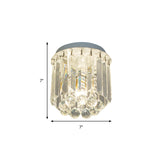 Clear Crystal Flush Mount Ceiling Light In White For Luxurious Foyer Décor