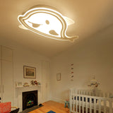 Naughty Dolphin Acrylic Led Flush Mount Light - Perfect For Girls Bedroom White / Warm