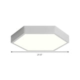 Nordic Hexagon Led Ceiling Light - Stylish Monochrome Flush Mount For Porch