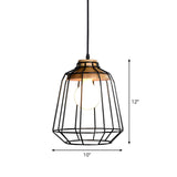 Rustic Iron Ceiling Hanging Lamp - Cone/Oval/Globe Shape With 1 Light Black | Dining Room Lighting
