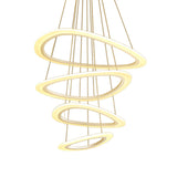 Modern White Teardrop Chandelier With Led Acrylic Lighting - 4/5 Tiers Warm/White Light