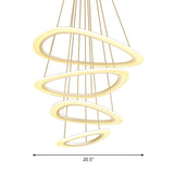 White Teardrop Led Chandelier - Modern Simplicity With 4/5 Tiers Acrylic Hanging Ceiling Lamp In