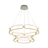 Stylish Gold Metal Led Pendant Light - 1/2-Tiered Wristlet Chandelier Small/Large Sizes