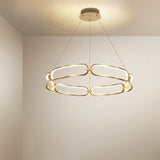 Stylish Gold Metal Led Pendant Light - 1/2-Tiered Wristlet Chandelier Small/Large Sizes