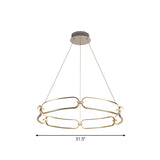 Stylish Gold Metal Led Pendant Light - 1/2-Tiered Wristlet Chandelier Small/Large Sizes