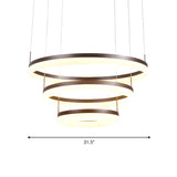 Modern Acrylic 2/3-Tier Led Chandelier Lamp - Minimalistic Coffee Medium/Large Perfect Over Table