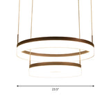 Modern Acrylic 2/3-Tier Led Chandelier Lamp - Minimalistic Coffee Medium/Large Perfect Over Table