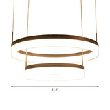 Modern Acrylic 2/3-Tier Led Chandelier Lamp - Minimalistic Coffee Medium/Large Perfect Over Table