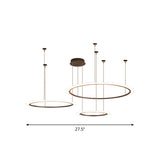 Modern Acrylic Coffee Led Chandelier Light Fixture - 3/4 Tiers Ceiling Pendant Lamp (Small/Large)