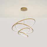 Sleek Gold Stainless Steel Led Chandelier Pendant - 3/4 Tiers Simplicity & Elegance