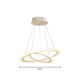 Modern Acrylic Led Chandelier - Coffee Hoop Pendant Light Kit (2/3 Tiered Small/Large Size)