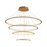 Modern Acrylic Led Pendant Chandelier - Gold/Coffee 3/4 Tiers Loop Design Ideal For Living Room