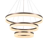 Minimalistic Brown Acrylic Led Pendant Light Kit For Bedroom - 1/2/3-Tier Circle Chandelier