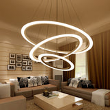 Minimalist Acrylic White Led Pendant Chandelier - Circular 2/3/4-Tier Ceiling Hang Light For Dining