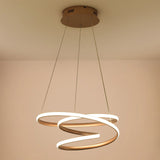 Minimal Twisting Pendant Light Acrylic Led Chandelier - Gold 18/23.5/31.5 W Warm/White For Dining